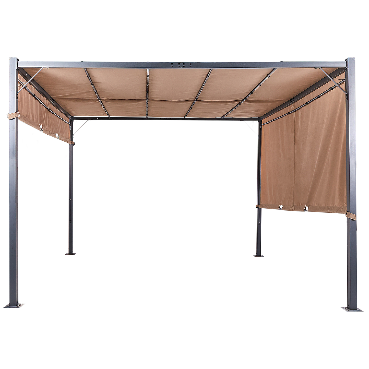Pergola 310 x 310 Brown Steel Frame With Solar LED Lights