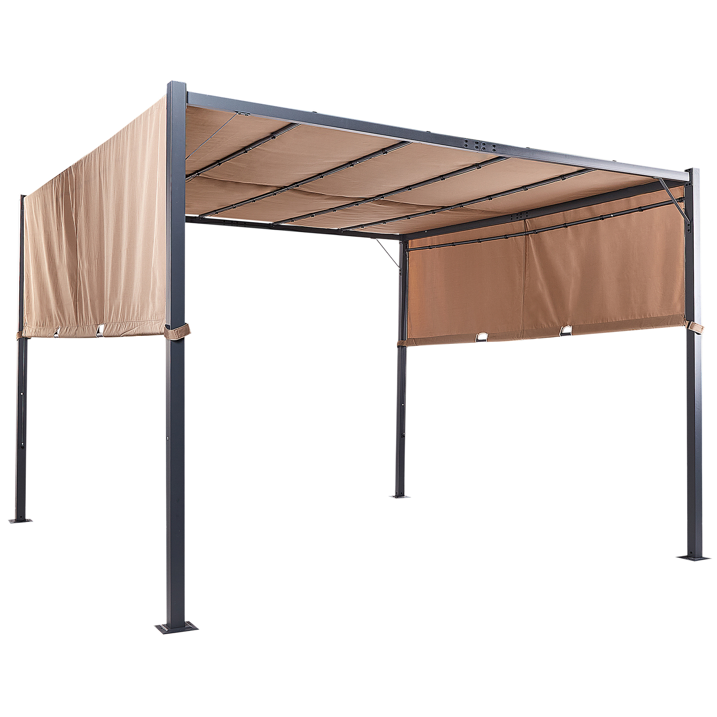 Pergola 310 x 310 Brown Steel Frame With Solar LED Lights