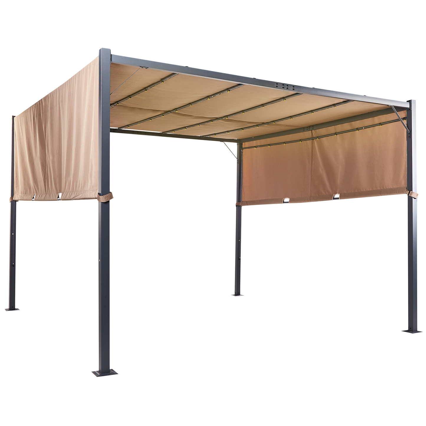 Pergola 310 x 310 Brown Steel Frame With Solar LED Lights