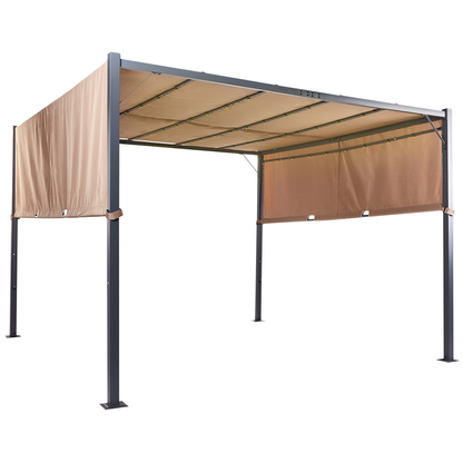 Pergola 310 x 310 Brown Steel Frame With Solar LED Lights