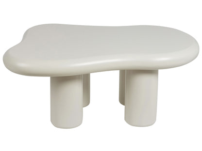 LuxeLiving White Oval Coffee Table 100x70x40cm MDF Top PVC Legs