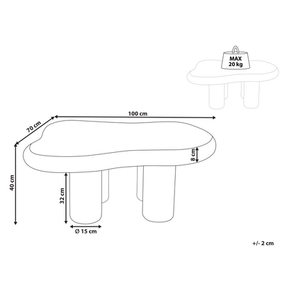 LuxeLiving White Oval Coffee Table 100x70x40cm MDF Top PVC Legs