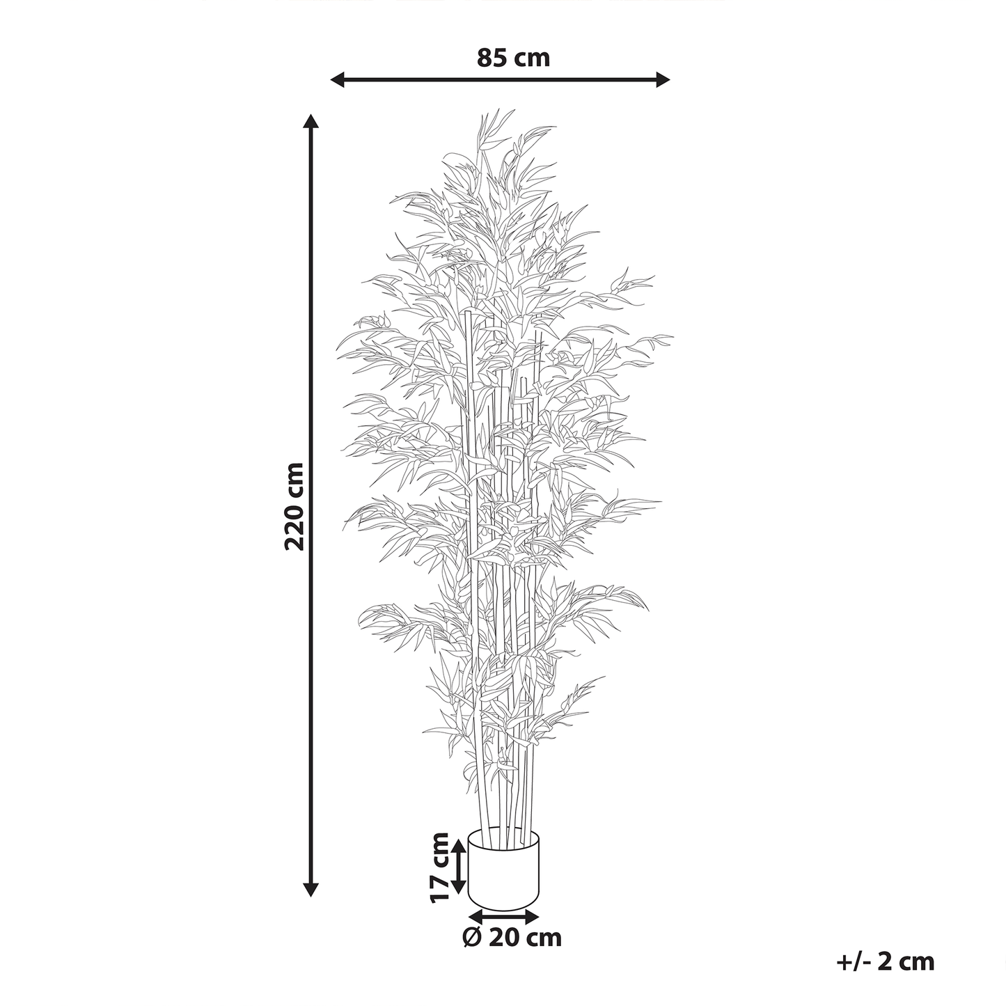 Lifelike Bamboo Tree 220cm Green And Black
