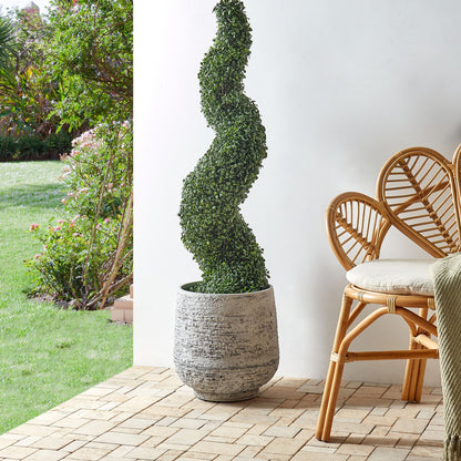 Artificial Potted Spiral Tree 120cm Green Outdoor Decor
