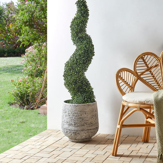 Artificial Potted Spiral Tree 120cm Green Outdoor Decor