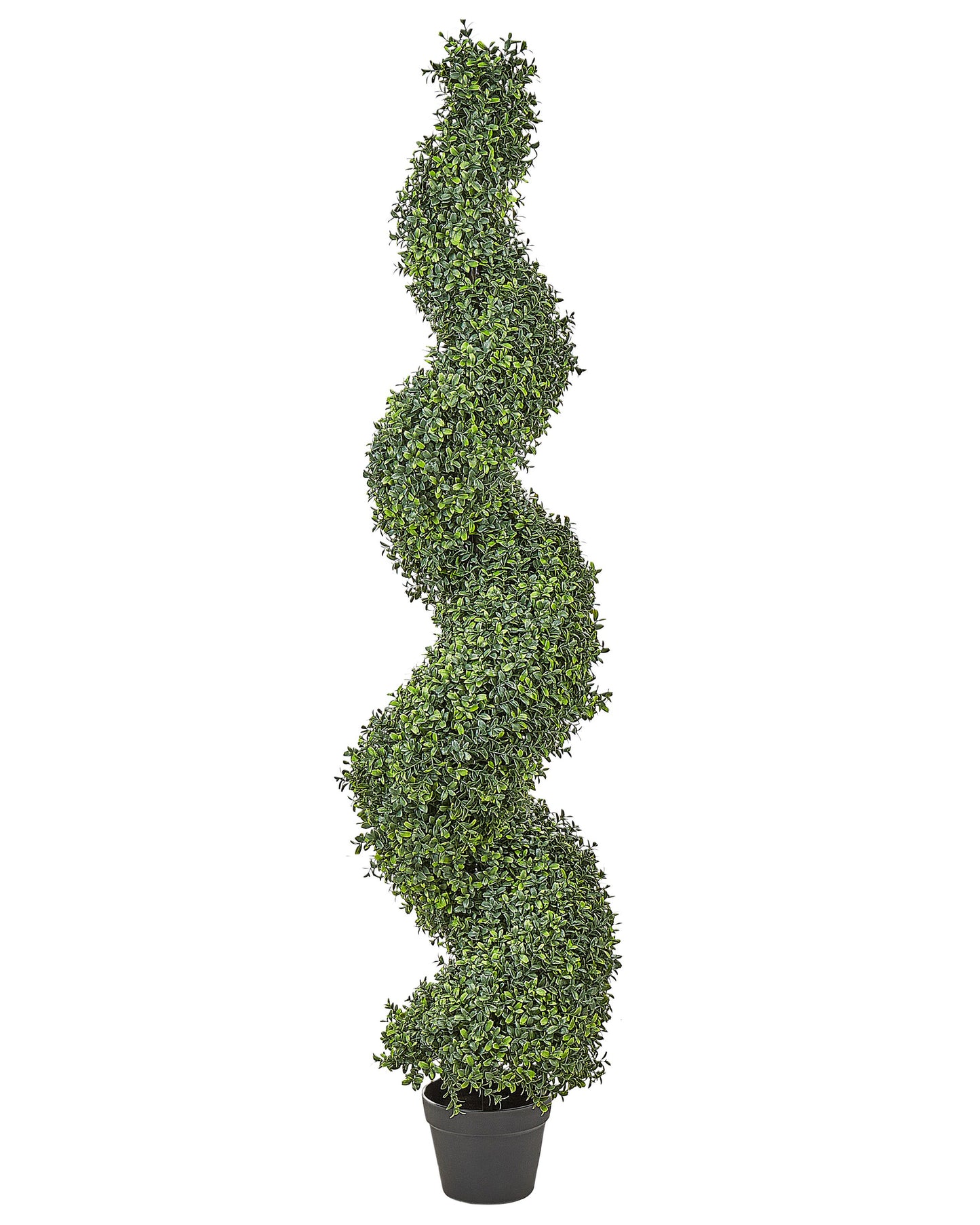 Potted Spiral Artificial Tree 158cm With Metal Frame Green Plastic Leaves Indoor Outdoor Decor