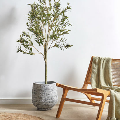 Olive Tree Artificial Potted 153cm Green And Black Indoor Decor