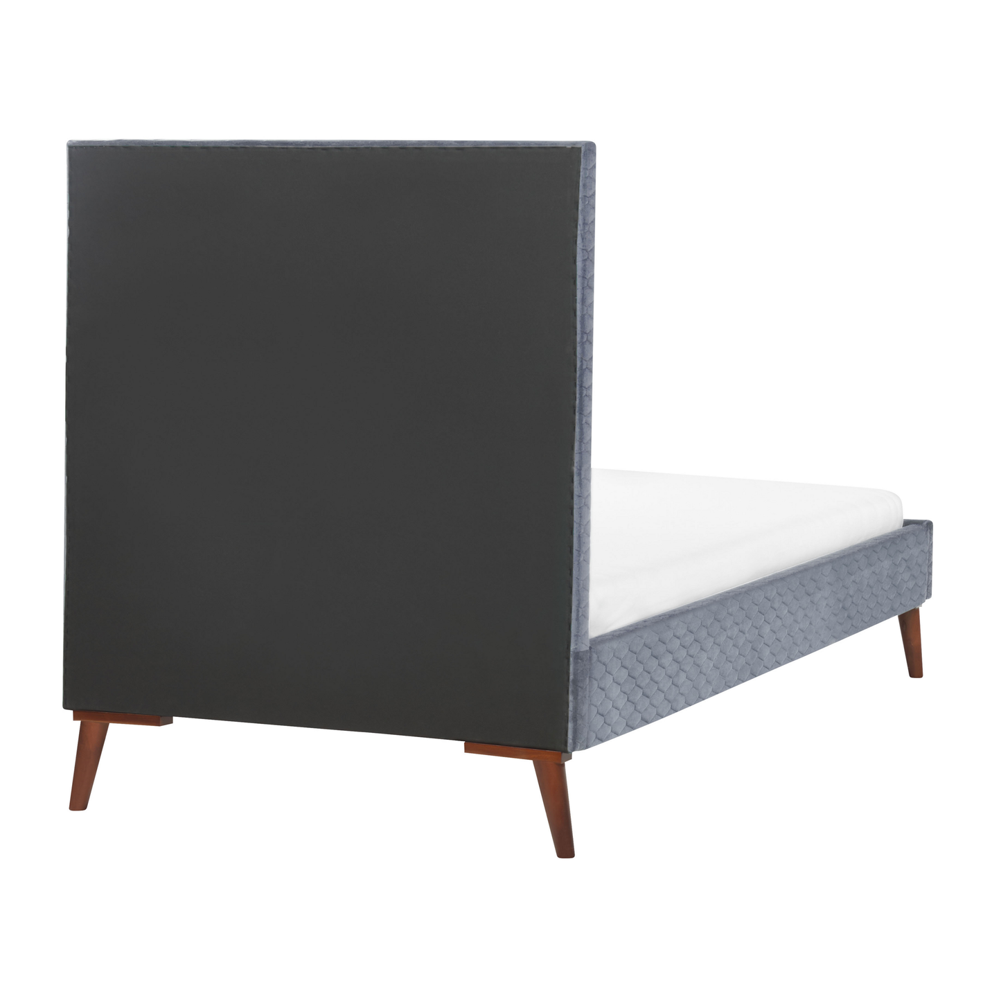 EU Single Bed 3ft Grey Velvet Headboard Honeycomb Quilted
