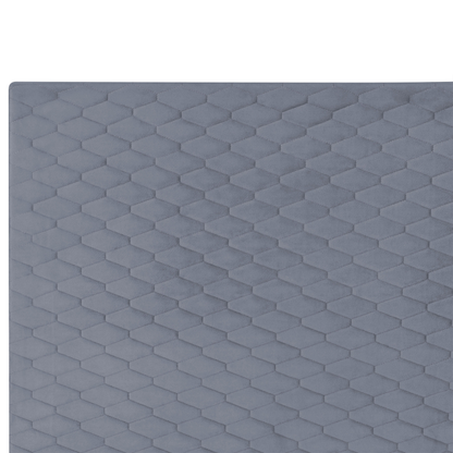 EU Single Bed 3ft Grey Velvet Headboard Honeycomb Quilted