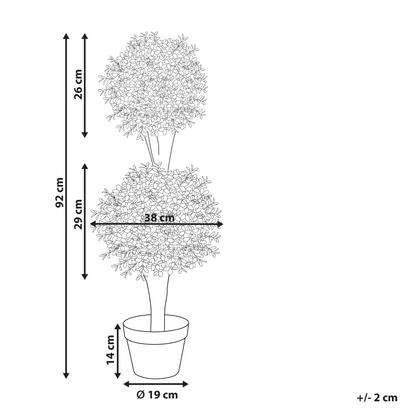 Artificial Buxus Ball Tree 92cm With Realistic Green Leaves Solid Wood Trunk Indoor Outdoor Decor