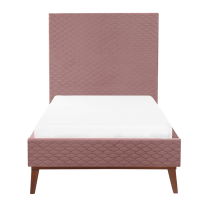 EU 3ft Pink Velvet Upholstered Honeycomb Headboard