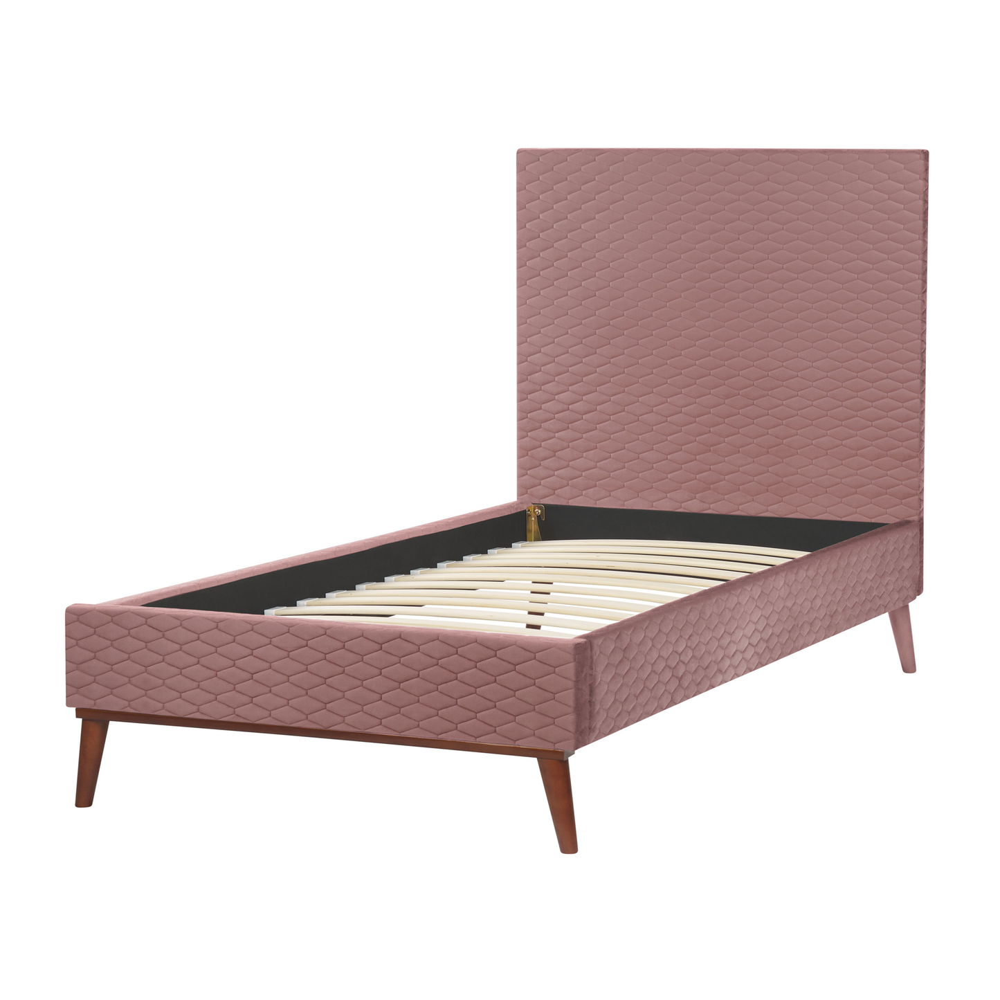 EU 3ft Pink Velvet Upholstered Honeycomb Headboard