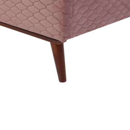EU 3ft Pink Velvet Upholstered Honeycomb Headboard