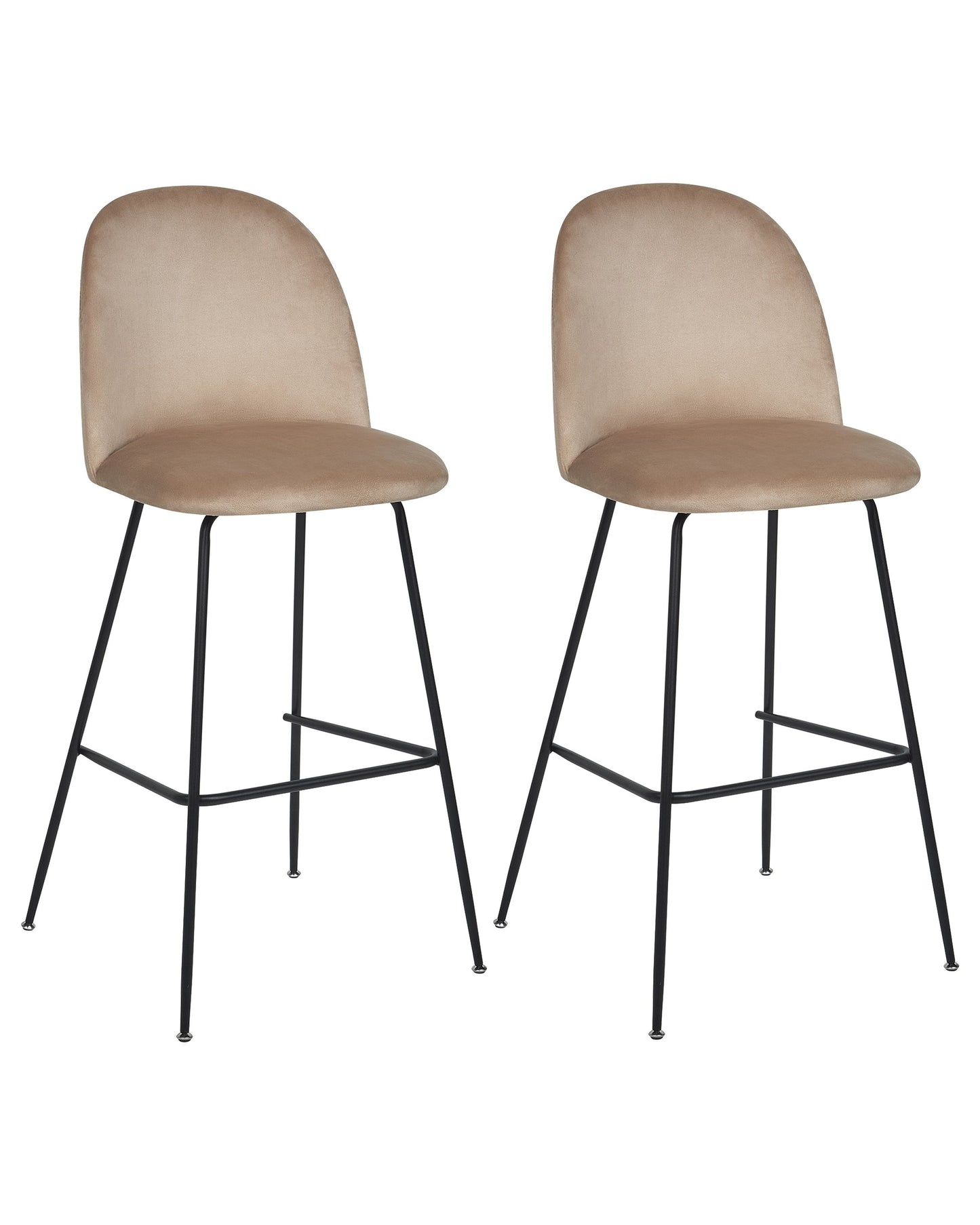 Design Taupe Velvet Counter Height Bar Chairs Set of 2