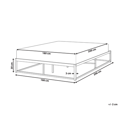Bed Frame White Metal EU Super King Inbuilt Slats