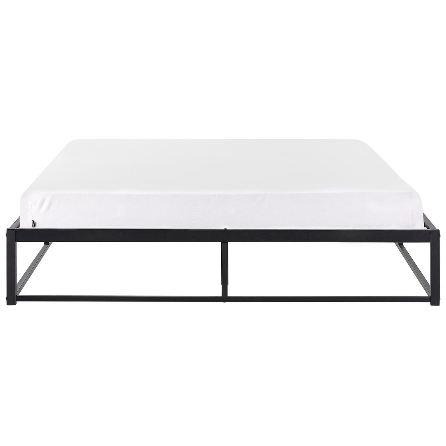 Bed Frame Black Metal EU King 5ft3 Industrial Modern Slats Without Headrest Premium Build