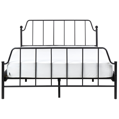Black Metal Bed Frame With Slats 140 x 200 EU Double