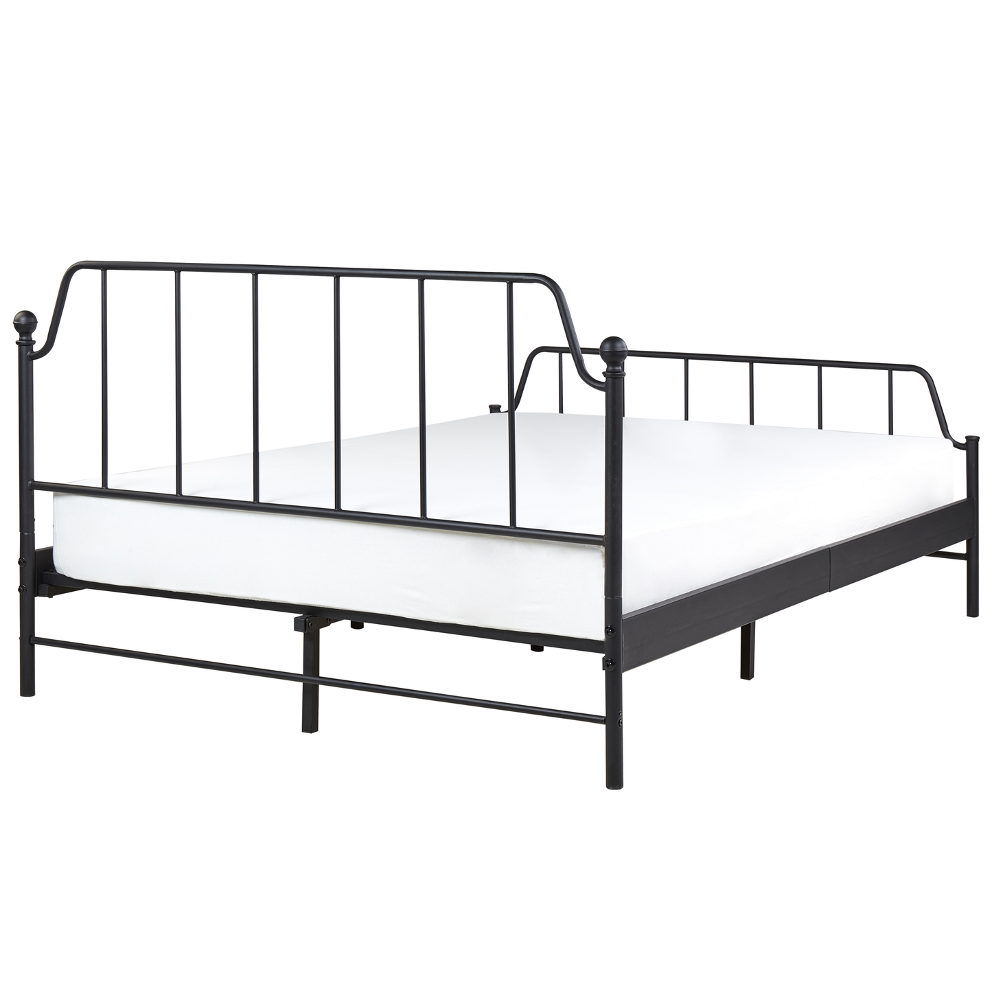 Black Metal Bed Frame With Slats 140 x 200 EU Double