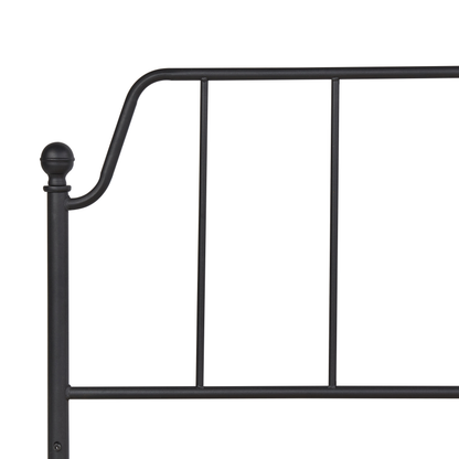 Black Metal Bed Frame With Slats 140 x 200 EU Double