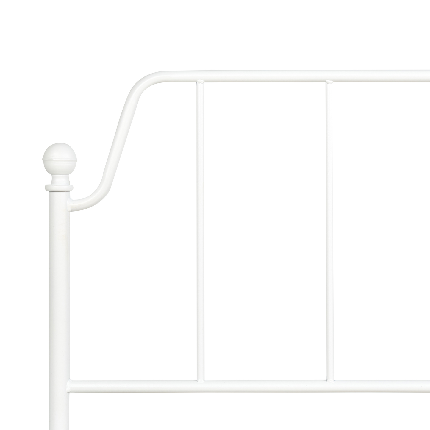 Bed Frame White Metal 140 x 200cm Poplar Slats