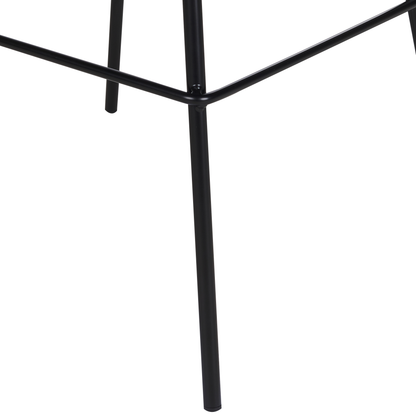 Set of 2 Black Plastic Seat Counter Bar Stools Metal Legs
