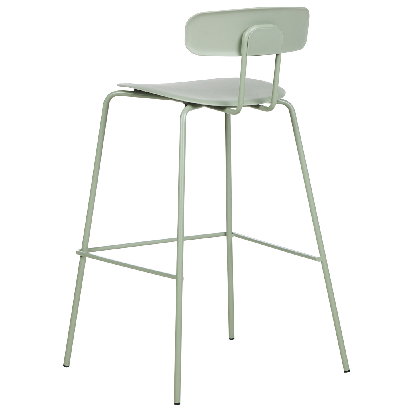 Set Of 2 Light Green Bar Chairs Counter Height With Metal Legs