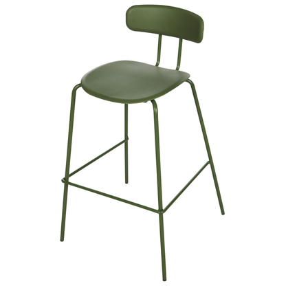Greenline Bar Stools Set of 2 Counter Height Green Plastic Seats