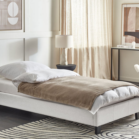 EU Single Bed 3ft Light Grey Slatted Frame No Headboard