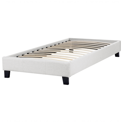 EU Single Bed 3ft Light Grey Slatted Frame No Headboard