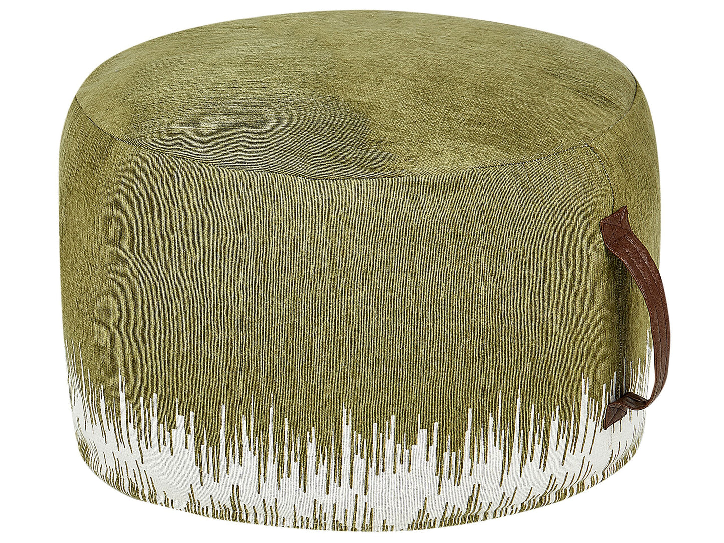 Loom Ivy Pouffe Cotton 50 x 30 White Green Gradient Boho Modern