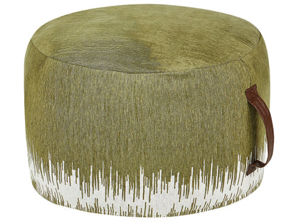 Loom Ivy Pouffe Cotton 50 x 30 White Green Gradient Boho Modern