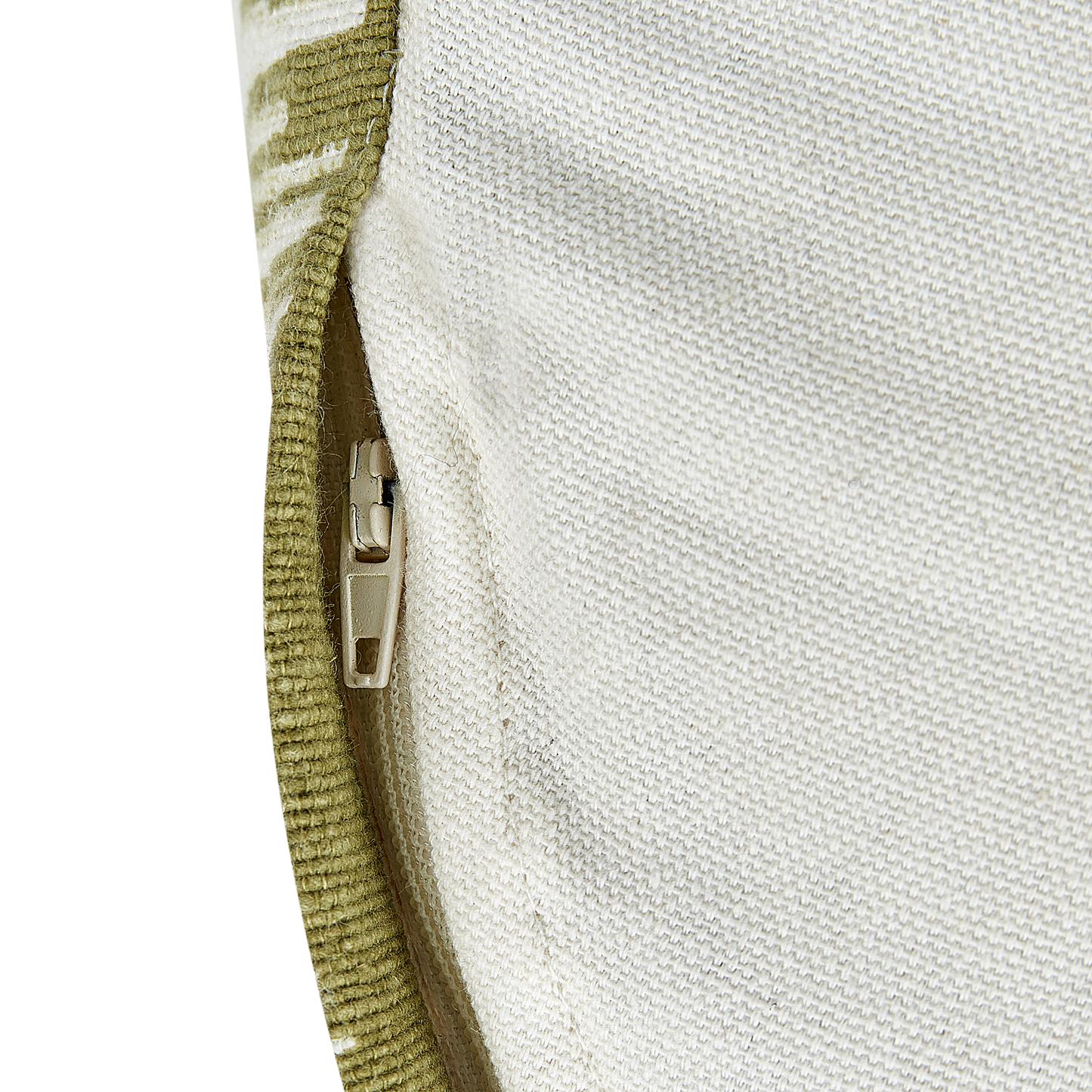 Loom Ivy Pouffe Cotton 50 x 30 White Green Gradient Boho Modern