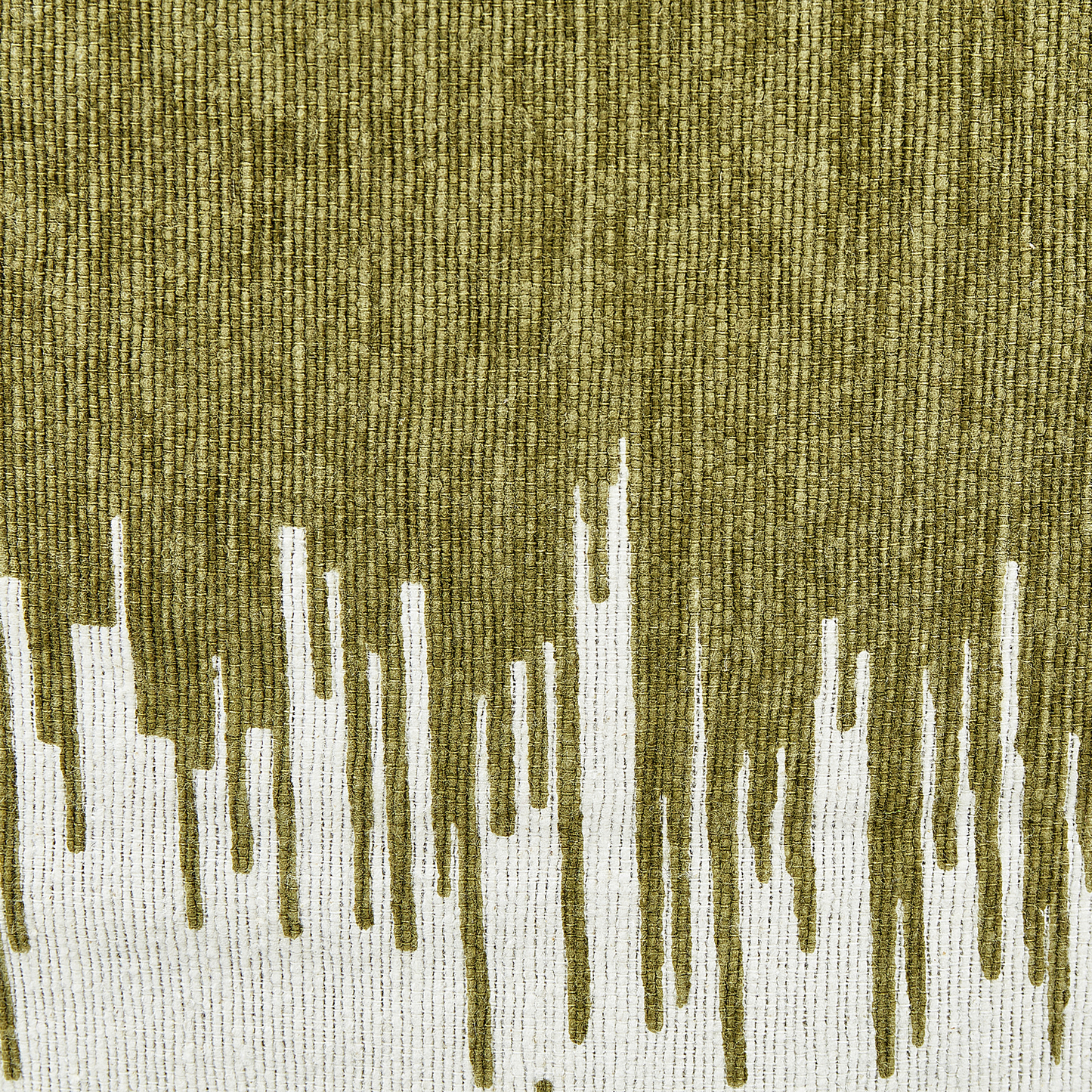 Loom Ivy Pouffe Cotton 50 x 30 White Green Gradient Boho Modern