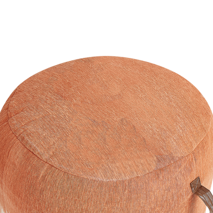 Pouffe Cotton White Orange 50 x 30cm Gradient Printed Pattern