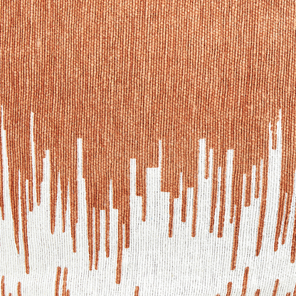 Pouffe Cotton White Orange 50 x 30cm Gradient Printed Pattern