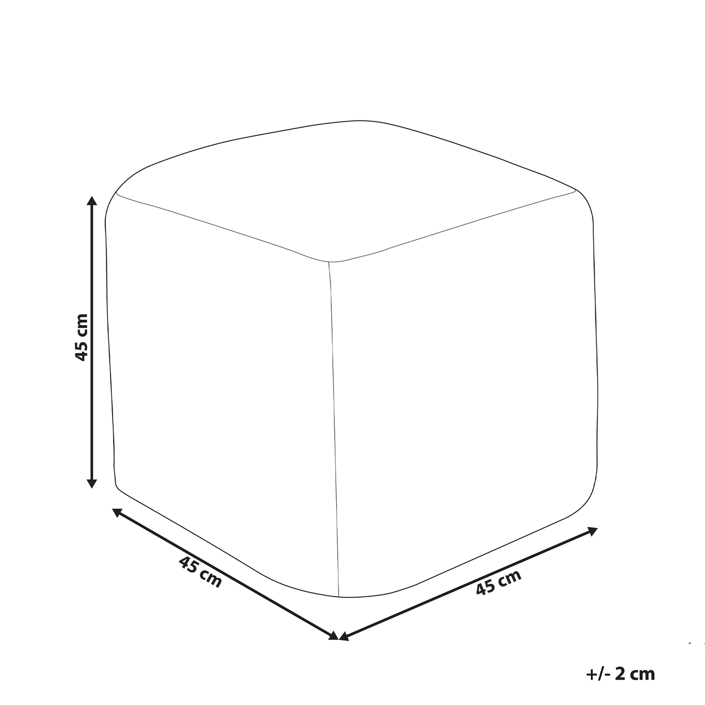 Pouffe 45 x 45cm White Black Geometric Pattern Handmade