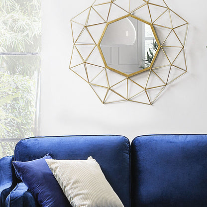 Sun Star Gold Wall Mirror 69 x 80cm Sun Star Shape Decor