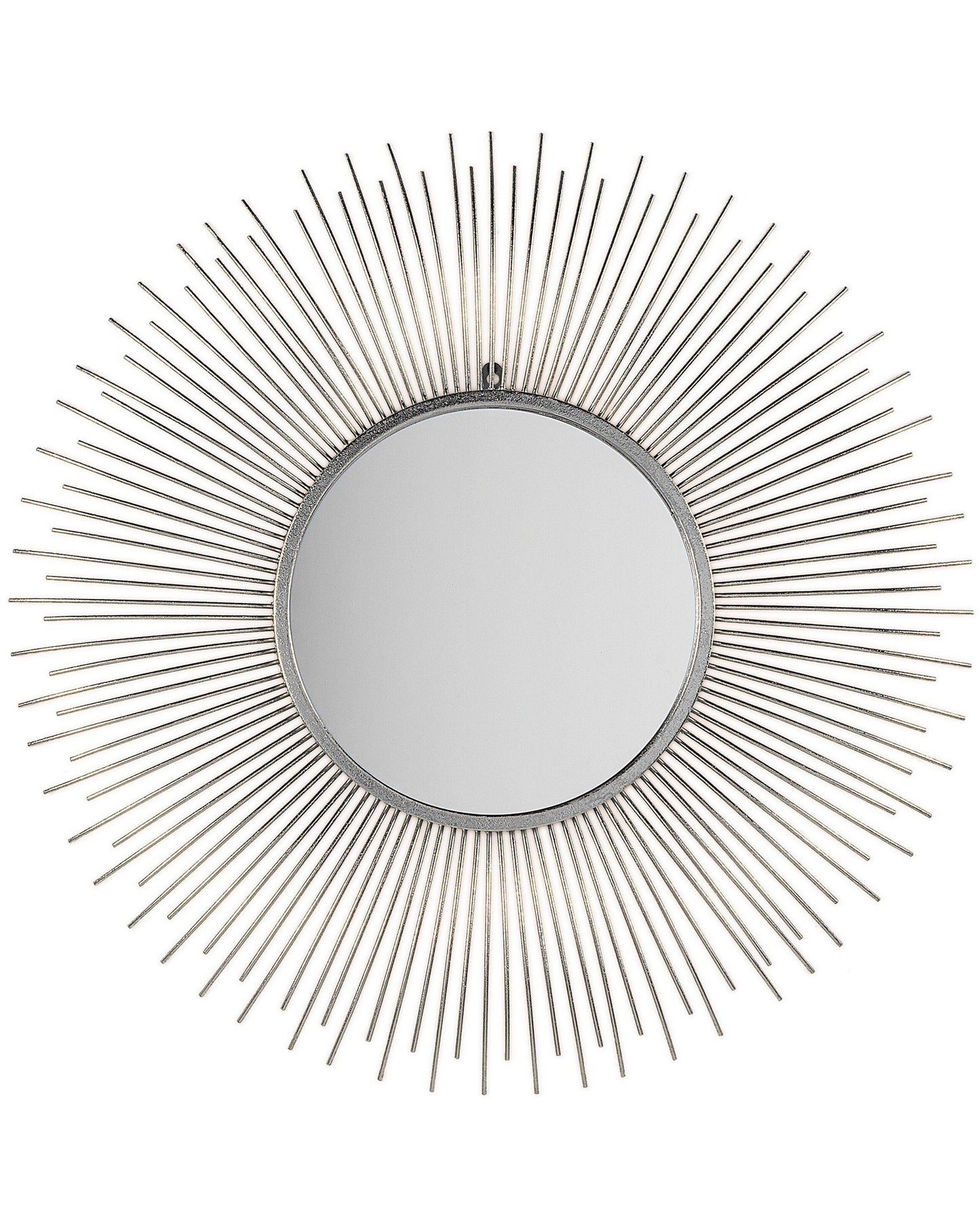 Wall Mounted Silver 80cm Round Sunburst Mirror