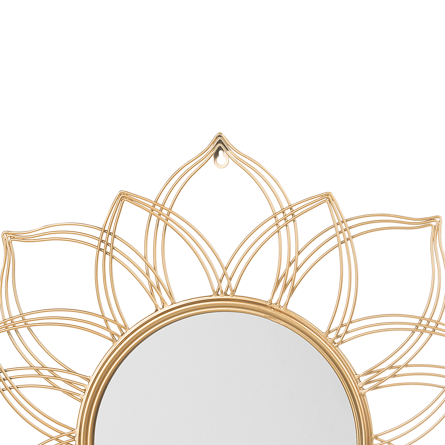 Gold Wall Mounted Mirror 67cm Round Flower Shape