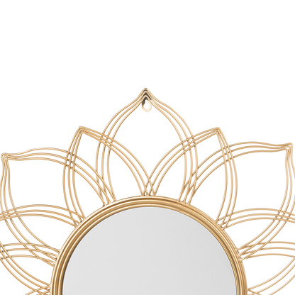 Gold Wall Mounted Mirror 67cm Round Flower Shape