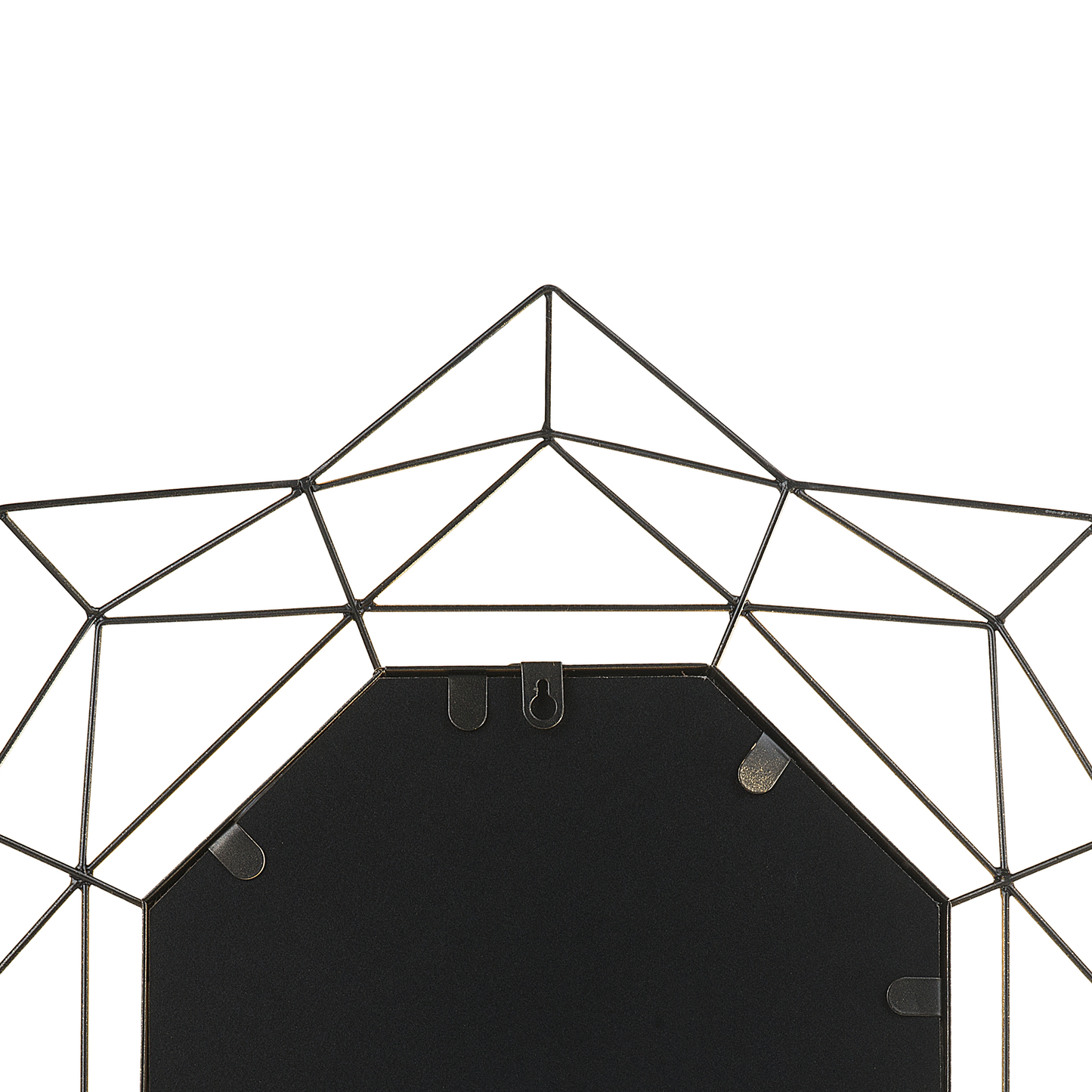 Wall Mounted Gold Round Mirror 60cm Art Deco Geometric Frame Hollywood Glam