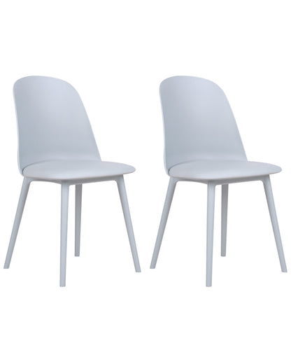 Set Of 2 Light Blue Padded Dining Chairs Modern Minimalist