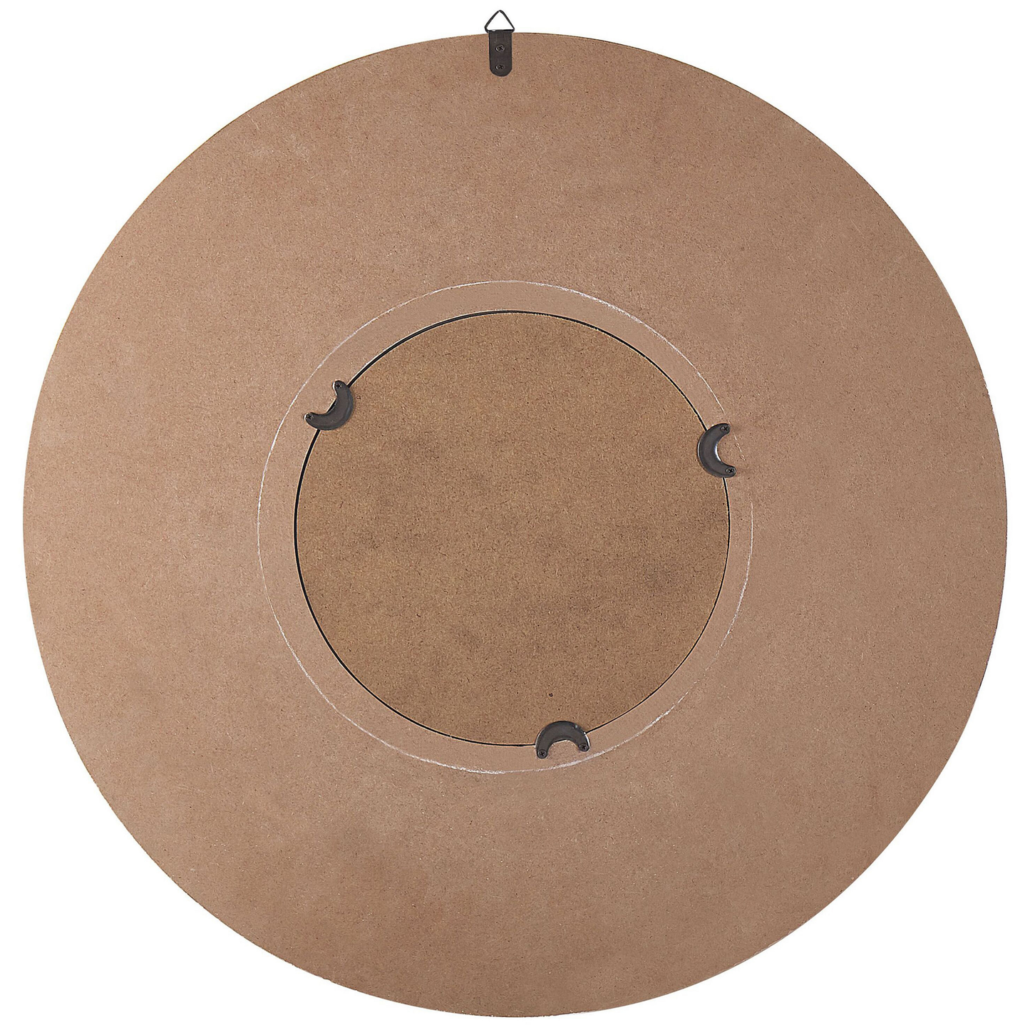Wall Mirror 60cm Round Handmade Wood Frame Quatrefoil Rustic