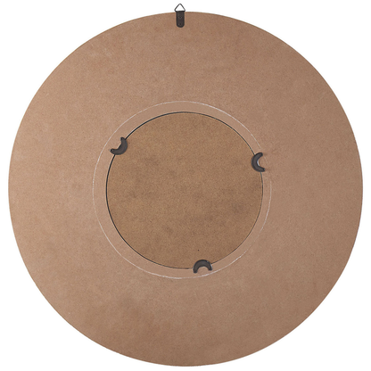Wall Mirror 60cm Round Handmade Wood Frame Quatrefoil Rustic