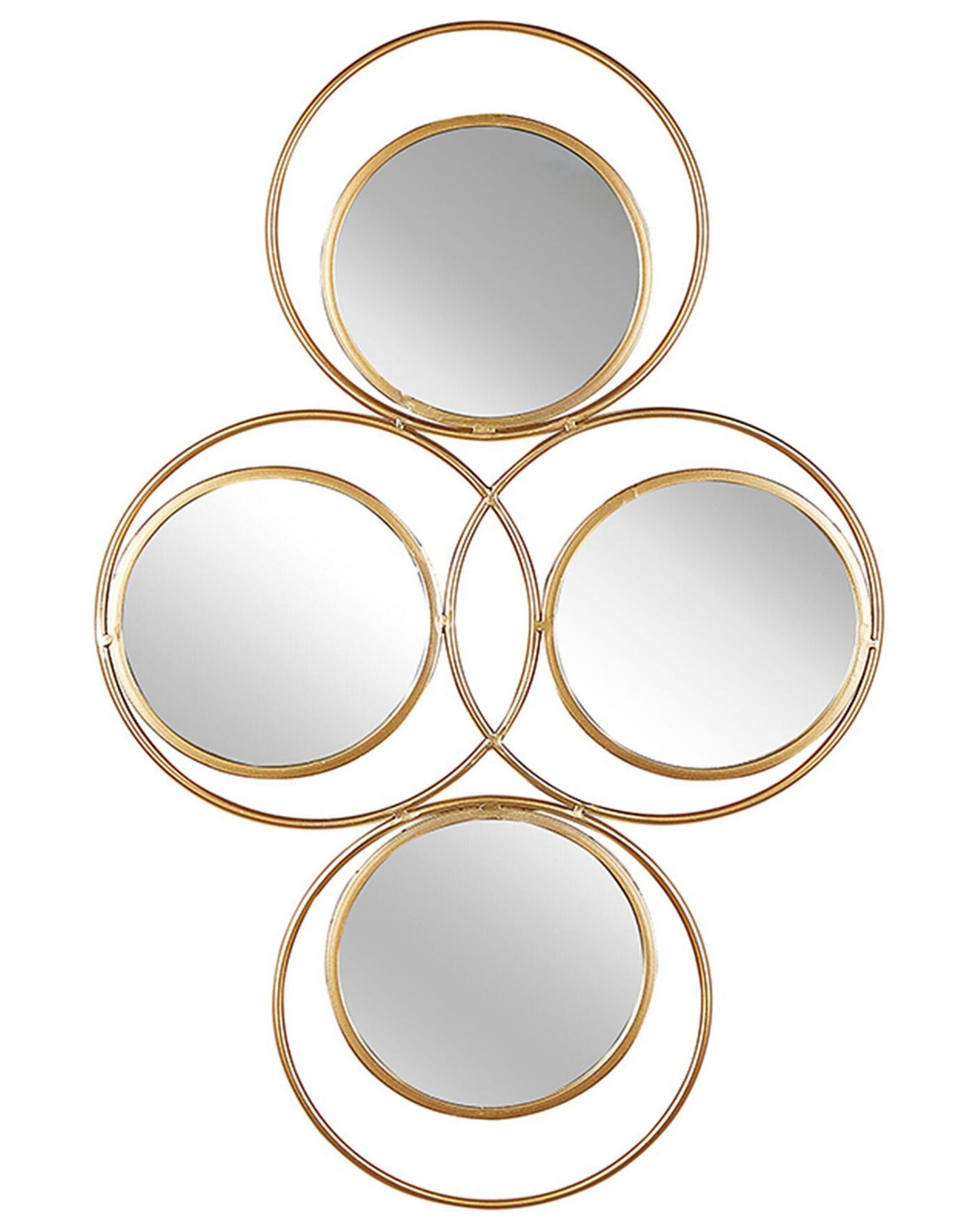 Living Gold Metal 4-Piece Wall Mirror Set 50 x 80cm