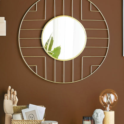 Modern Wall Mirror Gold Round 60cm