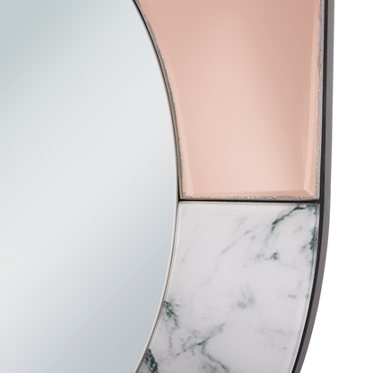 Home Rose Gold Marble Oval Wall Mirror 65 x 50cm