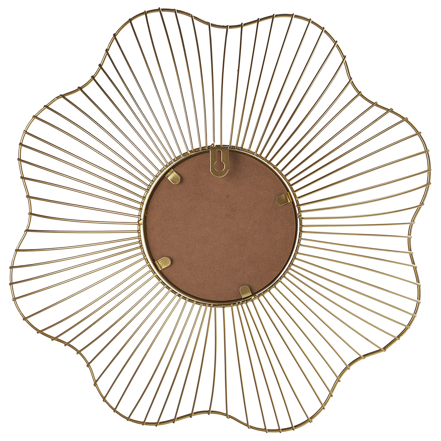 Living Flower Shaped Wall Mirror Gold Metal Frame 40cm