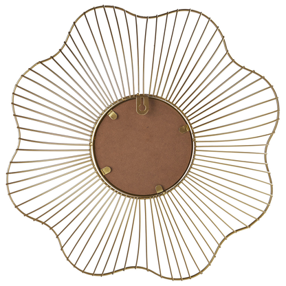Living Flower Shaped Wall Mirror Gold Metal Frame 40cm