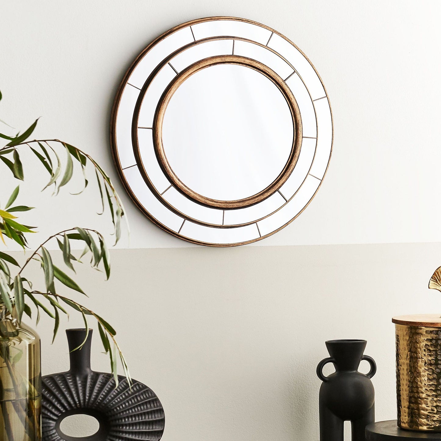 Home Gold Round Wall Mirror 40cm Diameter